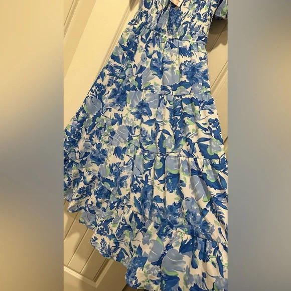 PRETTYGARDEN Womens Summer Puffy Short Sleeve Square Neck Smocked Tiered Ruffle - Picture 7 of 15